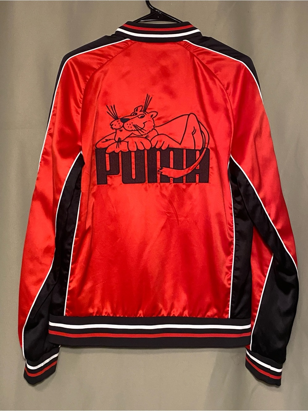 Puma Varsity Super Satin Bomber Mens Button up Jacket  size M